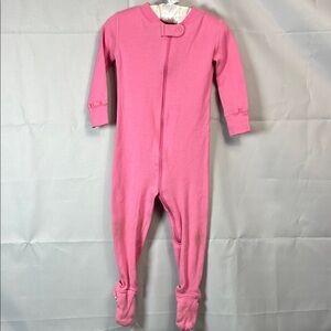 Hanna Andersson pink organic cotton footie pajamas size 12-18 months